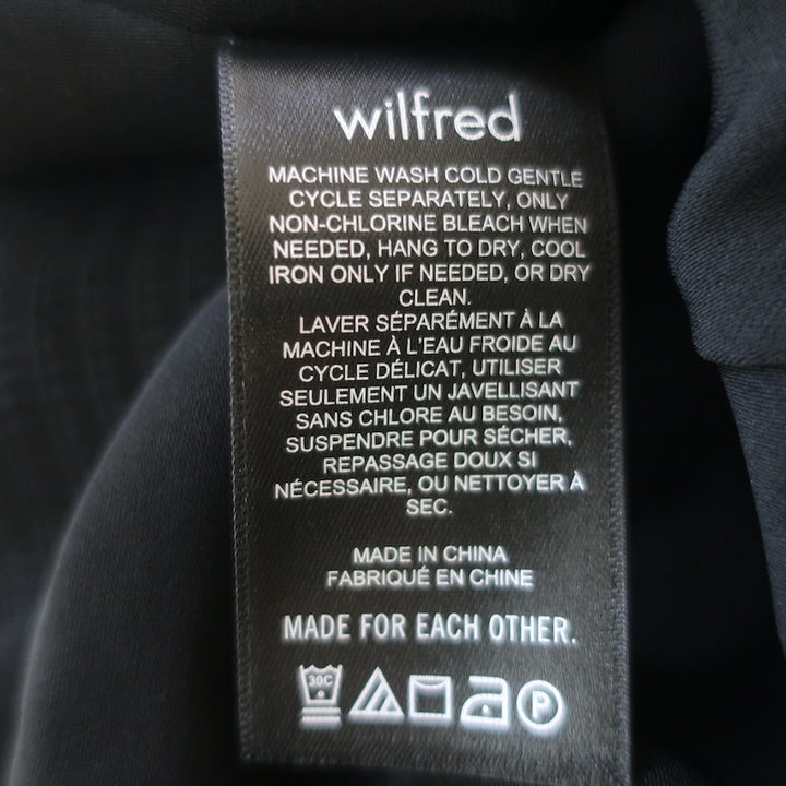 Wilfred Aritzia Novella Blouse Black Size Medium Long Sleeve Top NEW