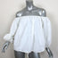 Marques Almeida Off the Shoulder Top White Size Large Drawstring Hem Blouse NEW