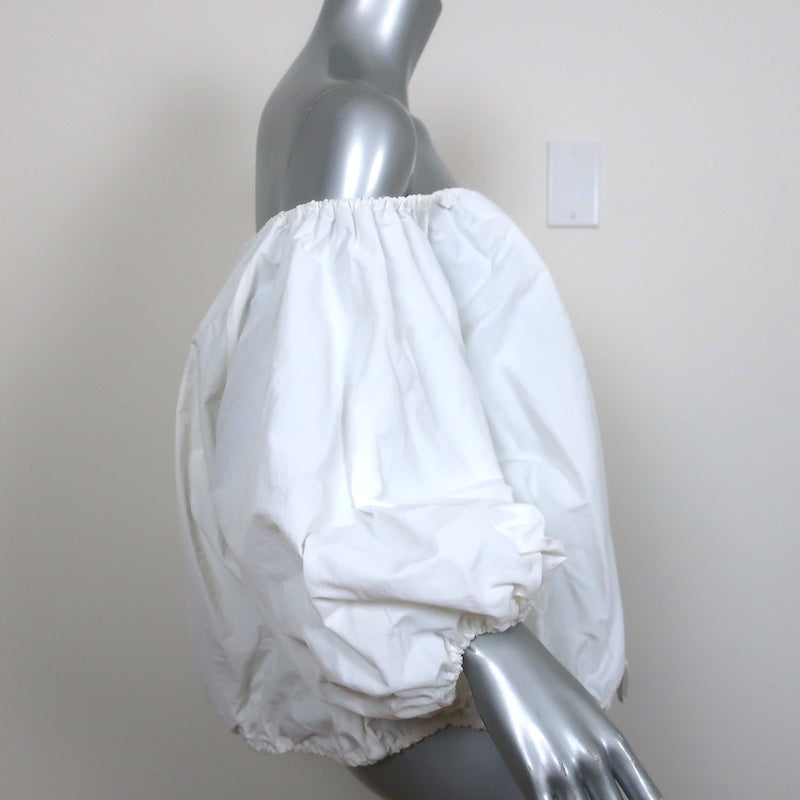 Marques Almeida Off the Shoulder Top White Size Large Drawstring Hem Blouse NEW