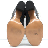 Valentino Rockstud Ankle Boots Black Grained Leather Size 35.5 Mid-Heel Booties