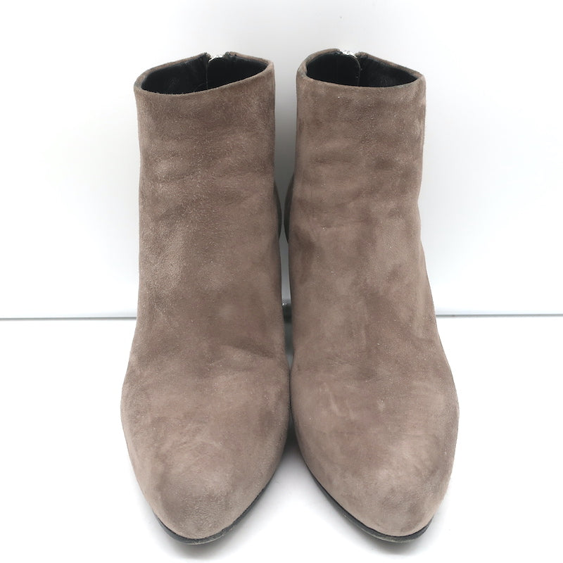 Prada Ankle Boots Taupe Suede Size 35 Hidden Platform Booties