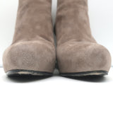 Prada Ankle Boots Taupe Suede Size 35 Hidden Platform Booties