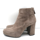 Prada Ankle Boots Taupe Suede Size 35 Hidden Platform Booties