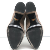 Prada Ankle Boots Taupe Suede Size 35 Hidden Platform Booties