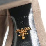 Prada Ankle Boots Taupe Suede Size 35 Hidden Platform Booties