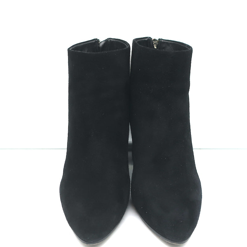 Prada Ankle Boots Black Suede Size 35 Hidden Platform Booties