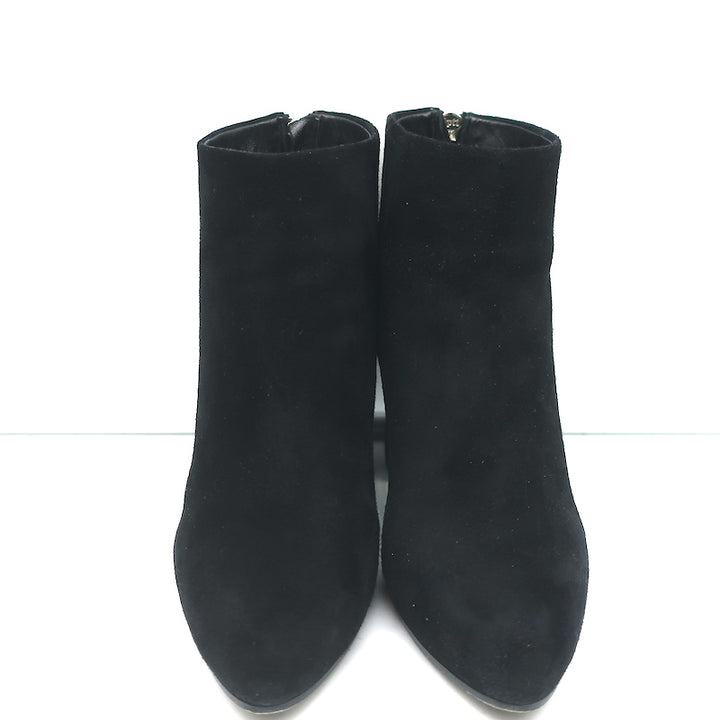 Prada Ankle Boots Black Suede Size 35 Hidden Platform Booties
