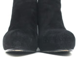 Prada Ankle Boots Black Suede Size 35 Hidden Platform Booties