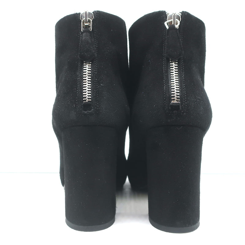 Prada Ankle Boots Black Suede Size 35 Hidden Platform Booties