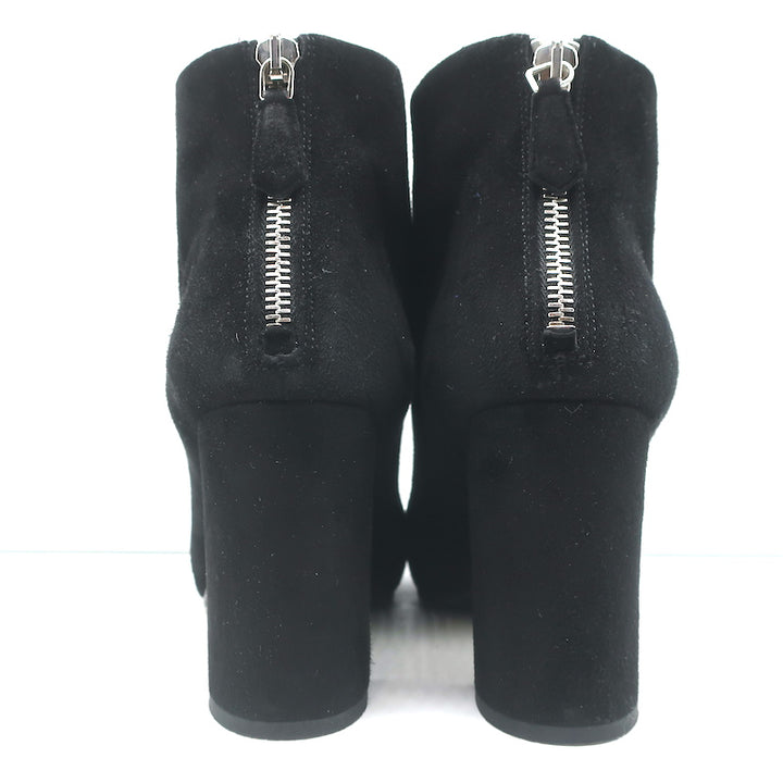 Prada Ankle Boots Black Suede Size 35 Hidden Platform Booties