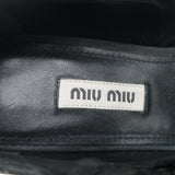 Miu Miu Platform Mary Jane Wedge Sneakers Black Leather Size 35