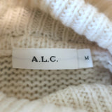 A.L.C. Turtleneck Sweater Elisa Ivory Metallic-Striped Knit Size Medium