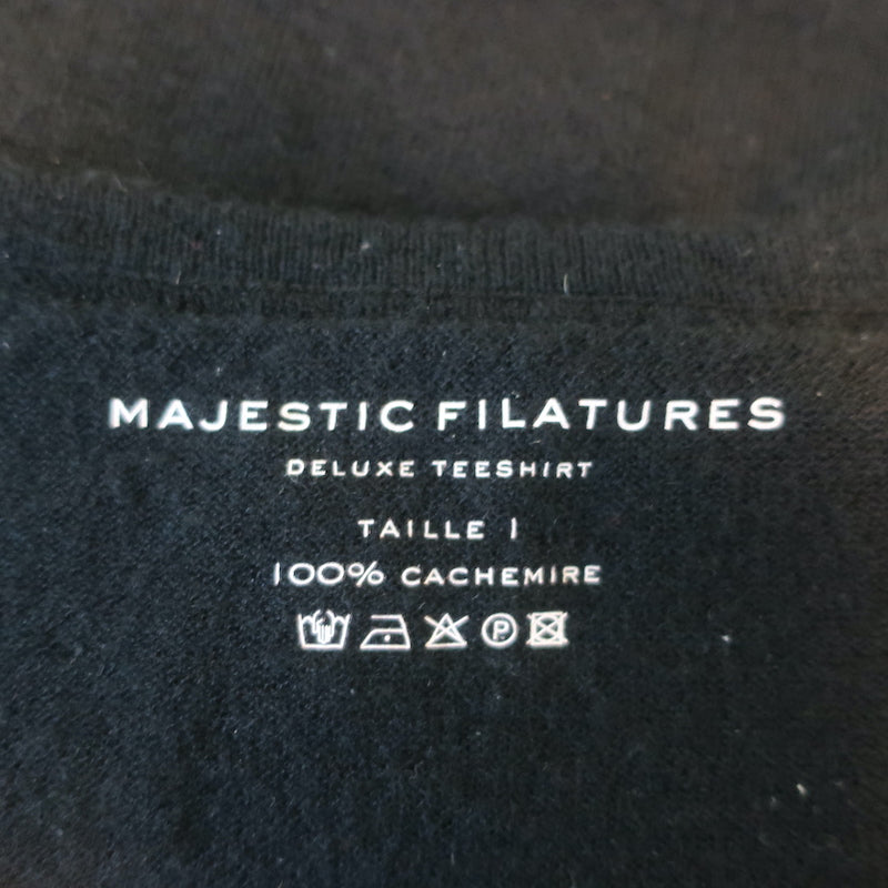 Majestic Filatures Cashmere Sweater Black Size 1 Crewneck Pullover