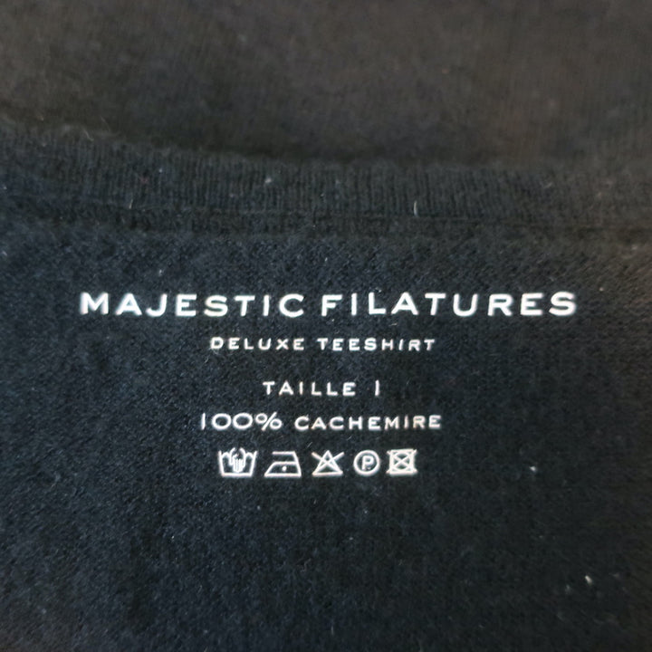 Majestic Filatures Cashmere Sweater Black Size 1 Crewneck Pullover
