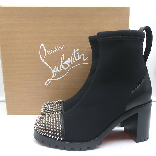 Pre-owned Christian Louboutin Lassodita Crystal-Embellished Boots