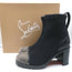 Christian Louboutin Washy 70 Studded Ankle Boots Black Neoprene Size 37 NEW