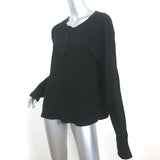 RE/DONE Thermal Henley Top Black Size Medium Long Sleeve Tee