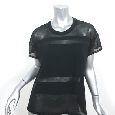 Rag & Bone/JEAN Vintage Burnout Crew Tee Black Size Medium Short Sleeve Top