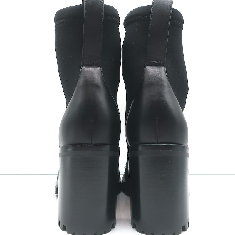 Christian Louboutin Washy 70 Studded Ankle Boots Black Neoprene Size 37 NEW