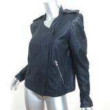Theyskens' Theory Jose Leather Biker Jacket Navy Size Large