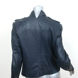 Theyskens' Theory Jose Leather Biker Jacket Navy Size Large
