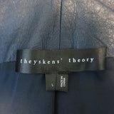 Theyskens' Theory Jose Leather Biker Jacket Navy Size Large