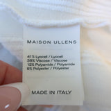 Maison Ullens Sleeveless Belted Maxi Dress White Stretch Knit Size Small