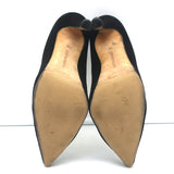 Manolo Blahnik BB 100 Pumps Black Suede Size 38 Pointed Toe Heels
