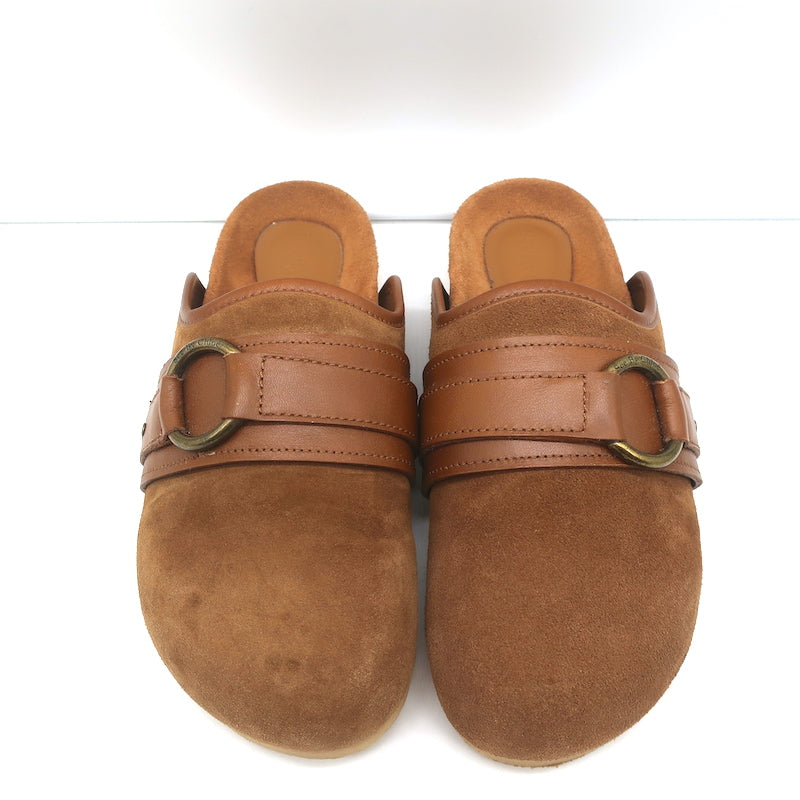 See by Chloe Clogs Gema Brown Suede Size 36 Flat Mules