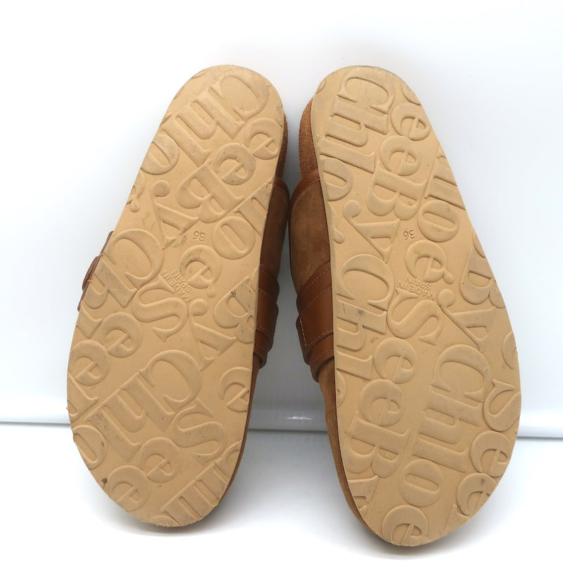 See by Chloe Clogs Gema Brown Suede Size 36 Flat Mules