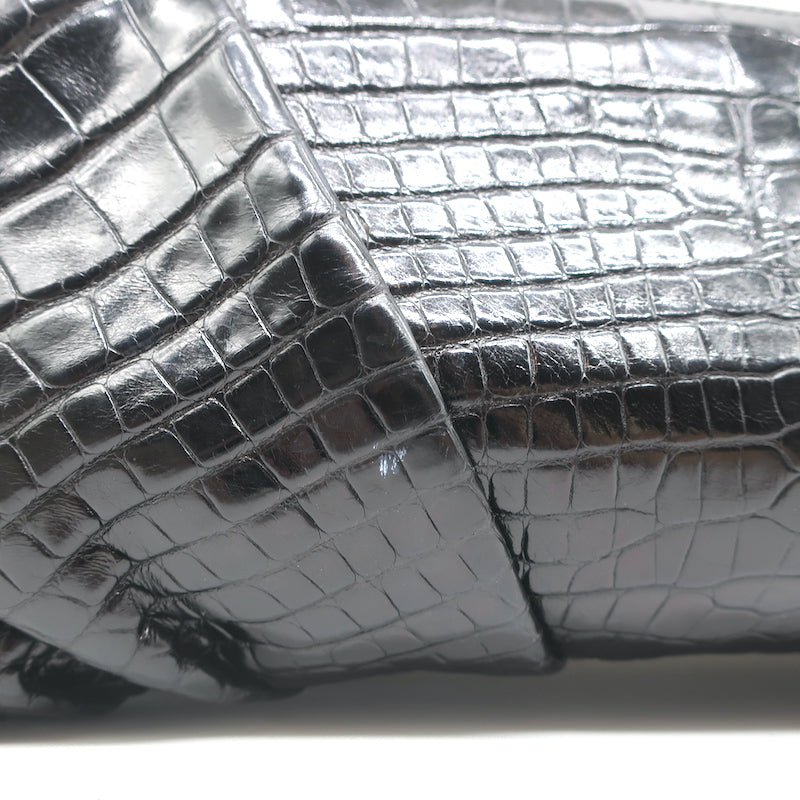 Judith Leiber Alligator Clutch Black Medium Evening Bag