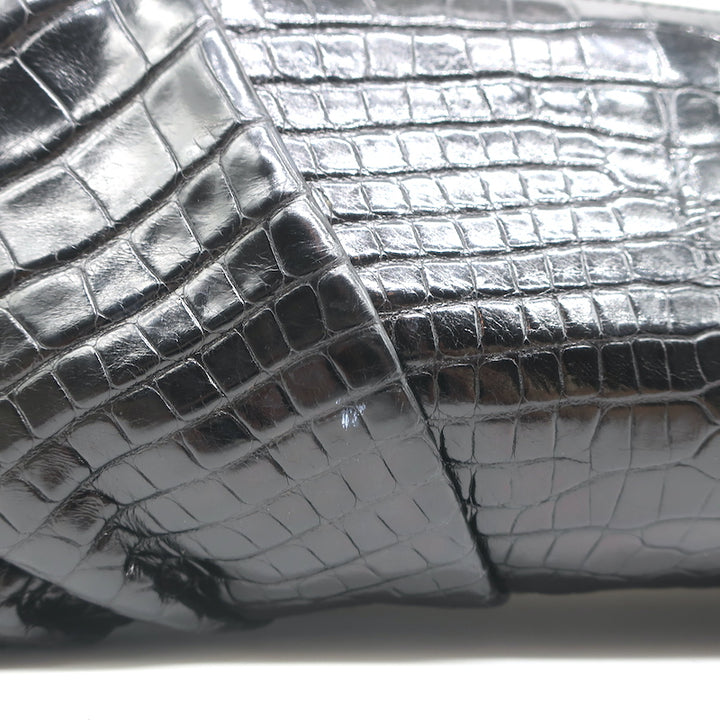 Judith Leiber Alligator Clutch Black Medium Evening Bag