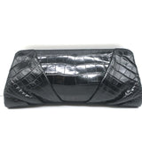 Judith Leiber Alligator Clutch Black Medium Evening Bag