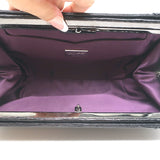 Judith Leiber Alligator Clutch Black Medium Evening Bag