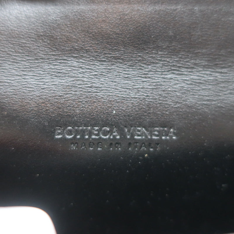 Bottega Veneta Business Card Case Wallet Black Intrecciato Leather