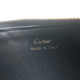 Cartier Double C de Cartier Zipped Card Holder Wallet Black Leather