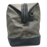 Lanvin Duffle Bag Brown Coated Canvas & Black Leather Carry-On Weekender