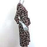 Diane von Furstenberg Vintage Julian Wrap Dress Giraffe Print Silk Jersey Size 4