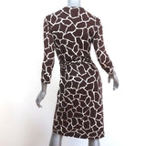 Diane von Furstenberg Vintage Julian Wrap Dress Giraffe Print Silk Jersey Size 4