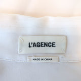 L'Agence Draped Blouse Rita Cream Silk Size Extra Extra Small Long Sleeve Top