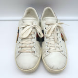 Gucci Loved Embroidered Ace Sneakers White Leather Size 36.5