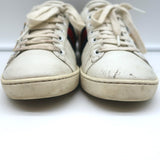 Gucci Loved Embroidered Ace Sneakers White Leather Size 36.5