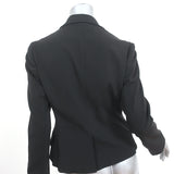 Prada Blazer Black Stretch Crepe Size 42 Zip & Button Front Jacket