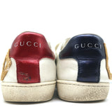 Gucci Loved Embroidered Ace Sneakers White Leather Size 36.5