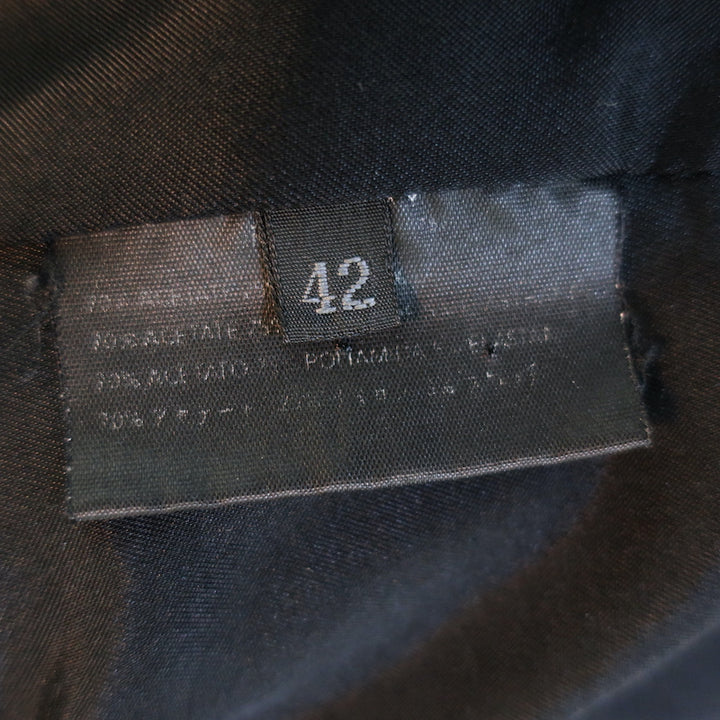 Prada Blazer Black Stretch Crepe Size 42 Zip &amp; Button Front Jacket