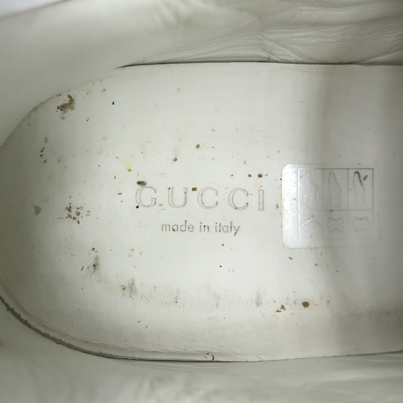 Gucci Loved Embroidered Ace Sneakers White Leather Size 36.5
