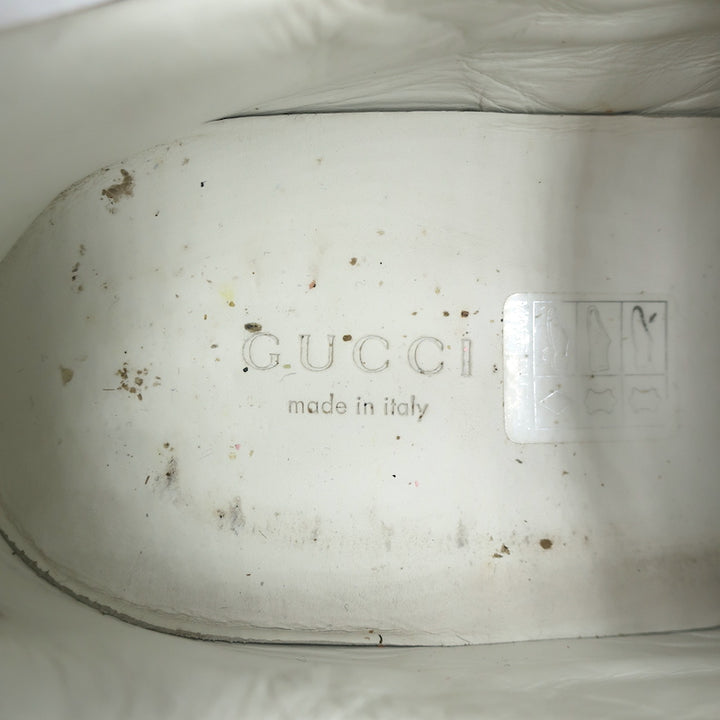 Gucci Loved Embroidered Ace Sneakers White Leather Size 36.5