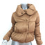 Theory Down Puffer Jacket Keilly Gold Satin Size Petite