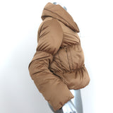 Theory Down Puffer Jacket Keilly Gold Satin Size Petite