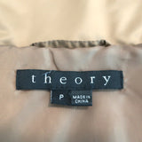 Theory Down Puffer Jacket Keilly Gold Satin Size Petite
